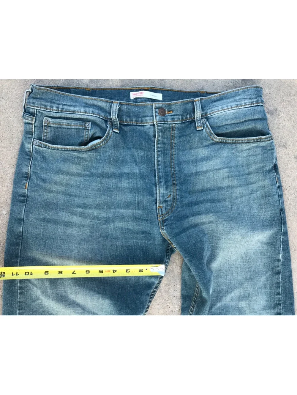 Signature by Levi Strauss & Co Jeans Men 38x32 Blue Denim Straight Faded Stretch